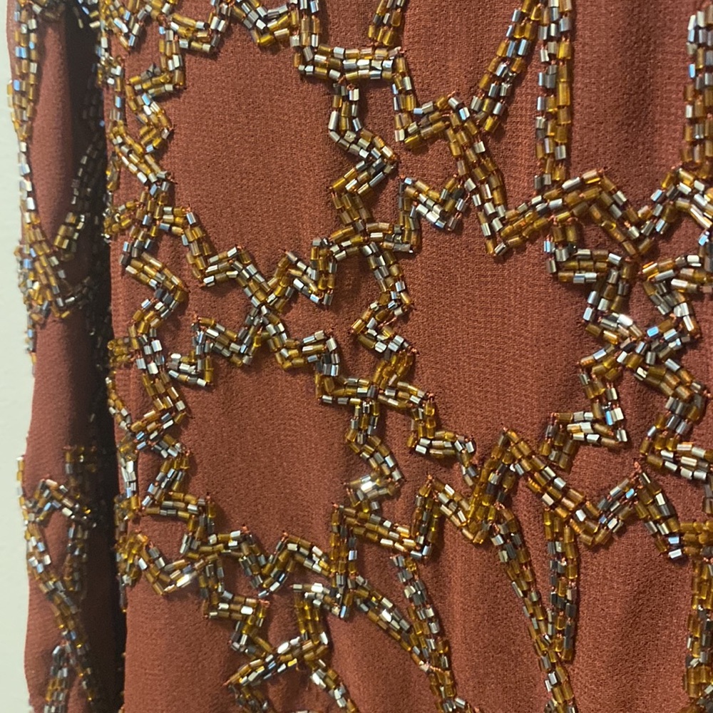 River Island Burgundy Beaded Sleeveless Blouse - Picture 5 of 10